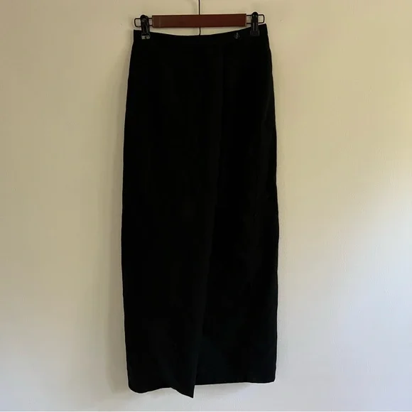 KGR Black Wool Wrap Maxi Skirt - Picture 4 of 7